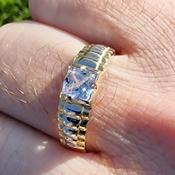 9ct Gold Mens Cubic Zirconia Ring image