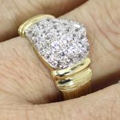 9ct Gold Mens Medium Size Cubic Zirconia Boxing Glove Ring image