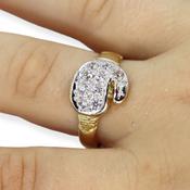 9ct Gold Cubic Zirconia Baby / Kids (larger profile) Boxing Glove Ring - (Sizes A-K Only) image