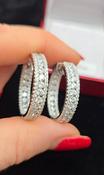Sterling Silver 'Sparkle Inside Out' CZ Hoop Earrings 28mm