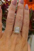 14ct Gold Emerald-cut CZ ring