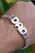 Sterling Silver Dad Bracelet with Rounded Curb Heavy Guage Link Bracelet
