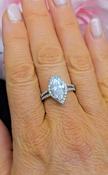 9ct White Gold Marquise CZ Dress Ring image