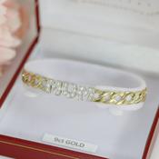 9ct Gold CZ Mum Bracelet - 7.5" image
