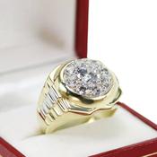 9ct Gold Mens Cubic Zirconia Ring image