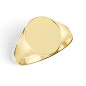 9ct Gold Mens Plain Oval Signet Ring image