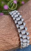 Sterling Silver Mens Iced Out Bracelet image