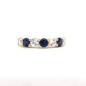 Sapphire &amp; CZ 9ct Gold Eternity Ring