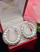 Sterling Silver Hoop Creole Earrings - 30mm image