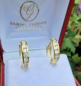 Sterling Silver Hinged Huggie Hoop Earrings with Luxurious Gold Vermeil Finish - 15mm