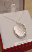 Sterling Silver Oval Locket With Quilt Design