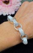 Sterling Silver CZ Heavy Guage 'XX LARGE Chunky Link' Oval CZ link Belcher Bracelet - 16mm Link image