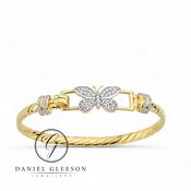 Butterfly Baby Bangle 9ct Gold &amp; CZ
