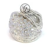 Saddle Ring in Sterling Silver with CZ &amp; reins detailing
