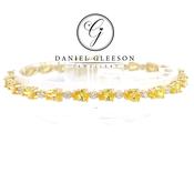 Sterling Silver Citrine &amp; CZ Ladies Bracelet with Yellow Gold plating finish image