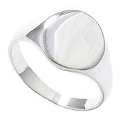 Sterling Silver Gents Oval Signet Ring - Complimentary Engraving