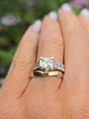9ct Yellow Gold 'Croía' CZ Ring Set with a Classic Gold Band