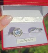 Halo Sterling Silver Dress Ring Set 'Alana'