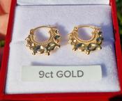 9ct Gold Baby Creole Spike Earrings
