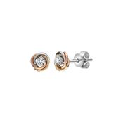 18ct Gold Diamond 3 Colour Knot Stud Earrings - 0.20ct Diamond image