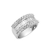 18ct White Gold 2.00ct Round &amp; Baguette Diamond Ring image