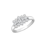 18ct White Gold Diamond Boat Ring image