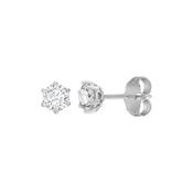 18ct White Gold Diamond Solitaire Stud Earrings - 20pt Diamond