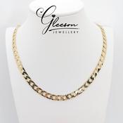 9ct Gold Gents Curb 7.4mm Chain 20"