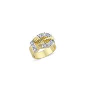 9ct Gold Cubic Zirconia Kids Buckle Ring image