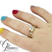 9ct Gold Cubic Zirconia Baby and Children's Heart Signet Ring
