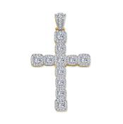 Large 9ct Gold Cluster Cubic Zirconia Cross image