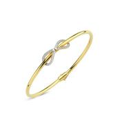 9ct Gold Cubic Zirconia Ladies Infinity Bangle