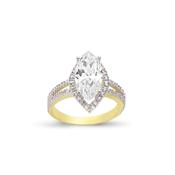 9ct Gold Marquise Cubic Zirconia Dress Ring