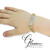 9ct Gold Cubic Zirconia Baby/Kids ID Bracelet