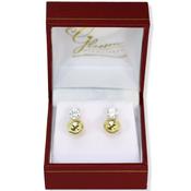9ct Gold Ball Stud Earrings with Cubic Zirconia image