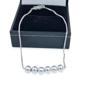 Sterling Silver Ladies 6 Bead Bracelet image