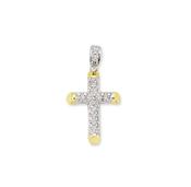 9ct Gold Cubic Zirconia Tube Cross