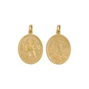 9ct Gold SOLID/HEAVY Oval Saint Christopher Medal image