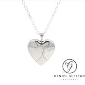 Sterling Silver Heart Locket and Chain - Double Heart Design