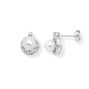 Sterling Silver Cubic Zirconia Pearl Earrings image