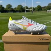 Mizuno Morelia Neo V Elite Soft Ground Rugby Boots Men's (White Orange) image
