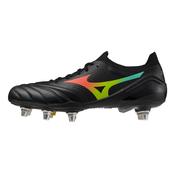 Mizuno Morelia Neo V Elite Soft Ground Rugby Boots Men's (Black Orange) image