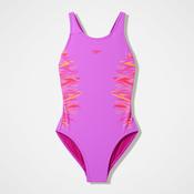 Speedo Placement Muscleback Swimsuit Girls (Purple Orange 004) image