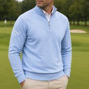 Callaway Quarter Zip Merino Wool Lined Windproof Sweater Men's (Blue 488) image