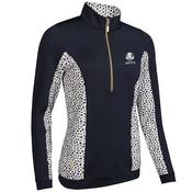 Glenmuir Ryder Cup 2027 Carina Half Zip Top Women's (Black Linen Cheetah) image