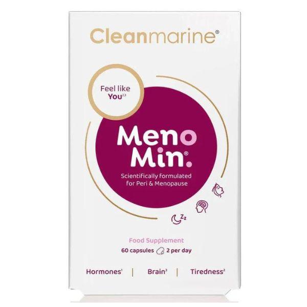 Cleanmarine MenoMin 60 Capsules - For Peri & Menopause - Hormones, Brain, Tiredness, Food Supplement