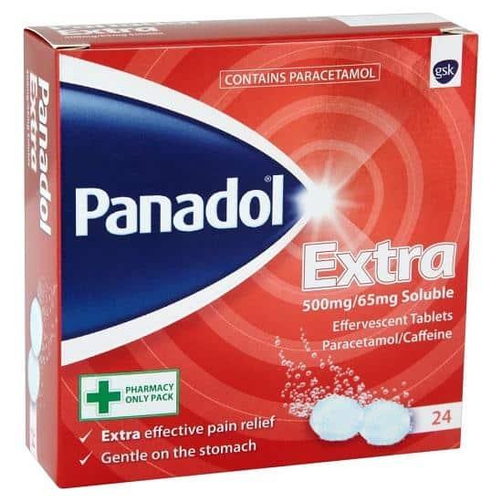 Panadol Extra Soluble Tablets 500mg/65mg 24 Pack Pain Relief