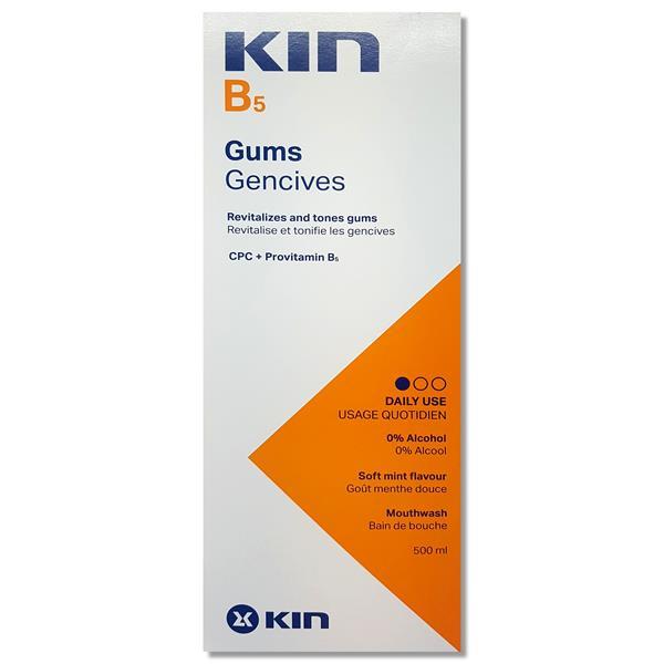 Kin B5 Mouthwash 500ml | Daily Use | 0% Alcohol | Soft Mint Flavor | Revitalizes and tones gums