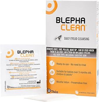 Blephaclean Wipes 20 Sterile, Preservative-Free, For Blepharitis, Dry Eye & Sensitive Skin