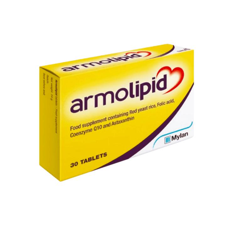 Armolipid Food Supplement 30 Tablets with Red yeast rice, Coenzyme Q10, Astaxanthin, Folic acid
